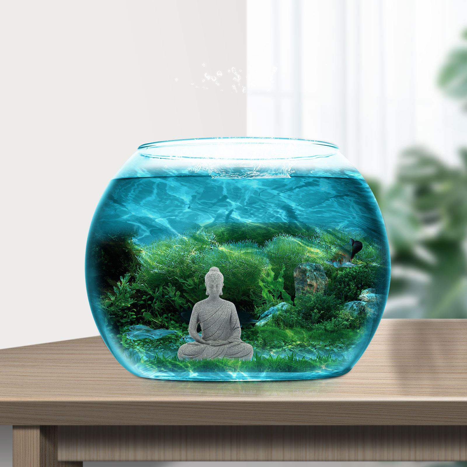 Mini Estátua de Buda em Resina - Aquarium Fish Tank avaliação e preço