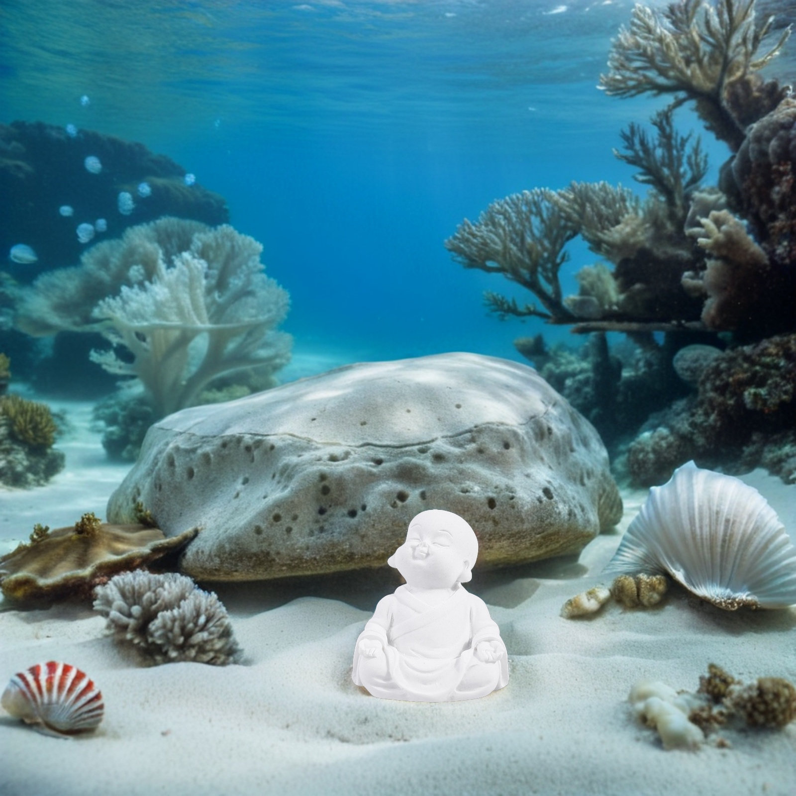 Estátua de Buda em Resina, 4 P - Aquarium Fish Tank avaliação e preço